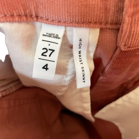 Loft High Waist Skinny Blush Corduroy Soft Stretch Size 27/4 Ankle Cropped Pink - Picture 16 of 16